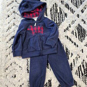 Carter's Baby Boy 2 Piece Long Sleeve Fleece Zipper Hoodie Pants Set 12M